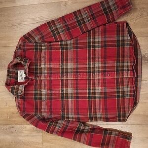 Schott Bros. Plaid Cotton Flannel Men's Button Down Shirt size Medium